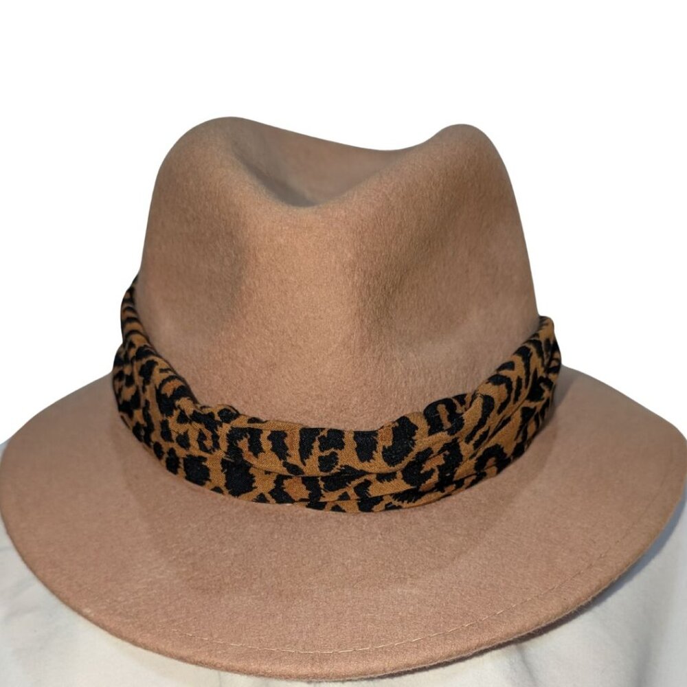 ❄️Winter Sale❄️Daesan 100% Wool Fedora with Leopard Accent Band